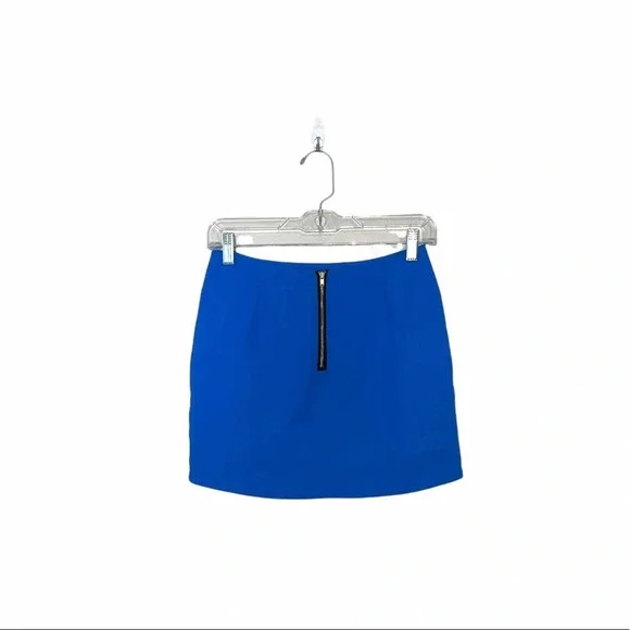 Page Neon Blue Lined Zip Back Mini Skirt Small Women’s - Picture 6 of 11